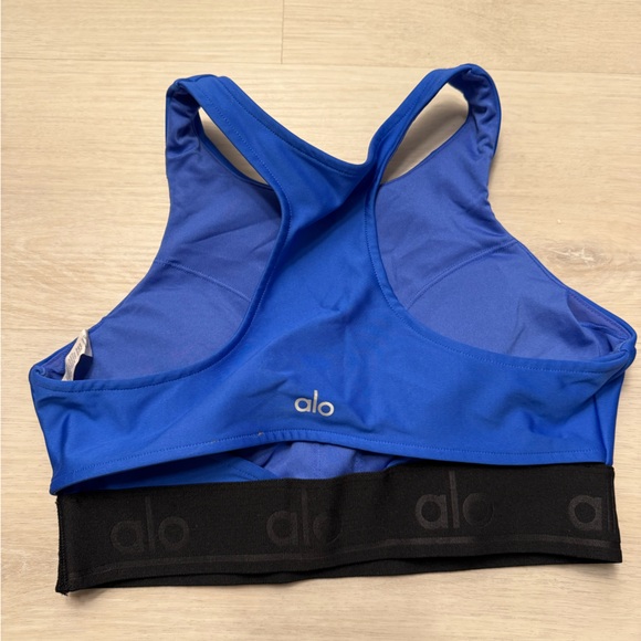 ALO Yoga Blue and Black Sports Bra - Picture 1 of 3